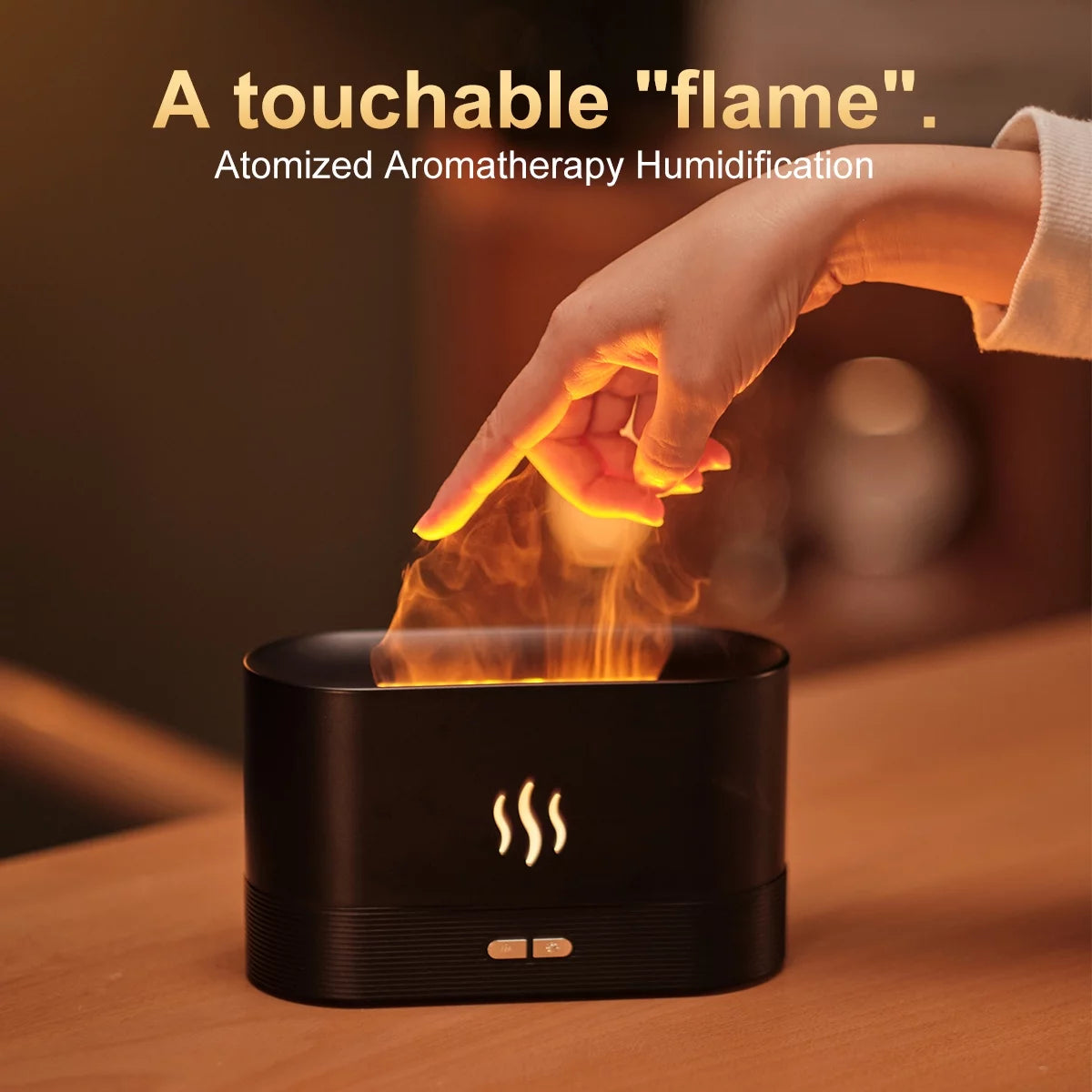 Transform Your Space with the Ultrasonic Cool Mist Humidifier & Essential Oil Diffuser - 7-Color Flame Lights - Stylish White Design for Home Comfort