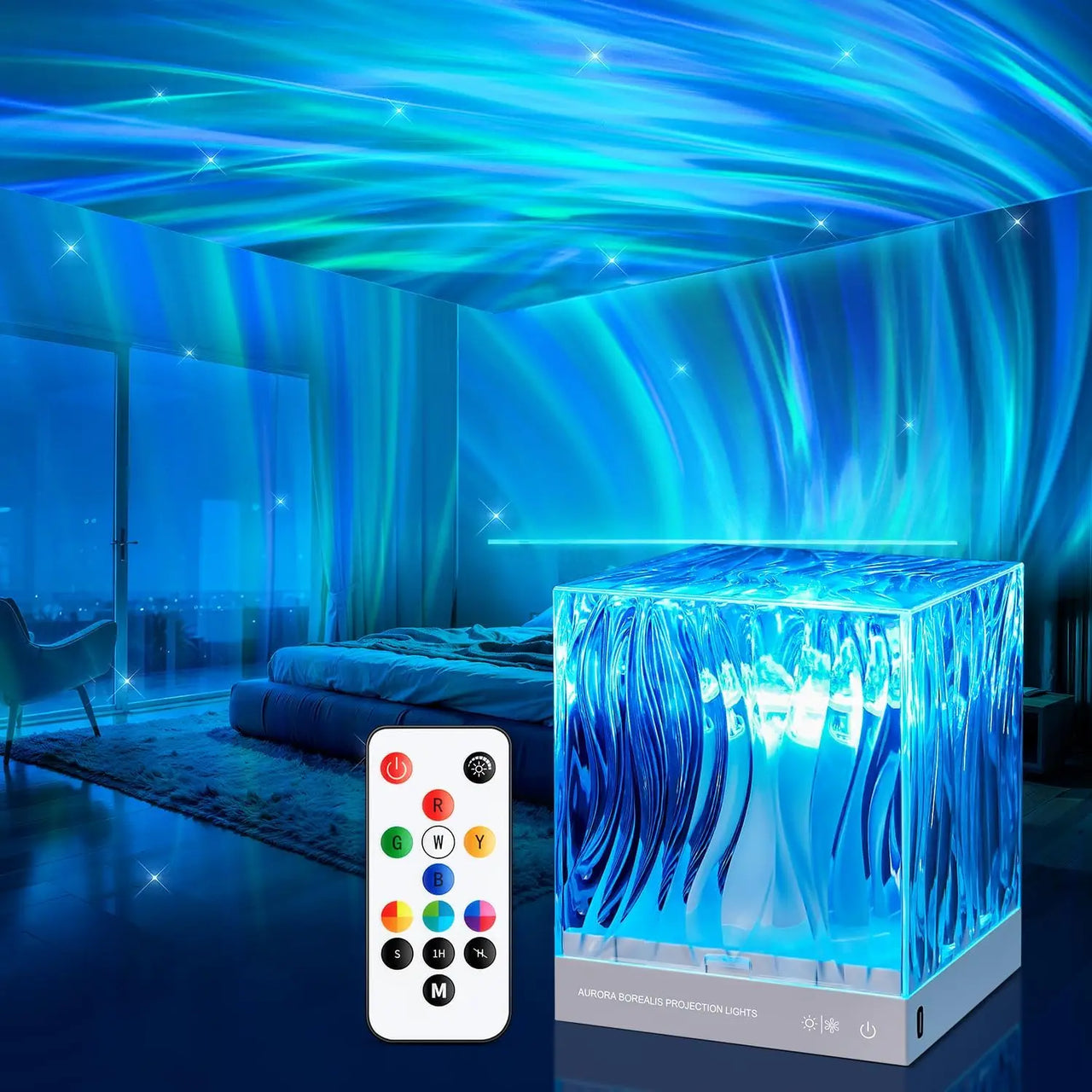 Northern Lights & Ocean Wave Projector Lamp – Ambient Party & Bedroom Atmosphere Light